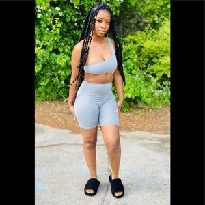 Gray One-Sided Romper